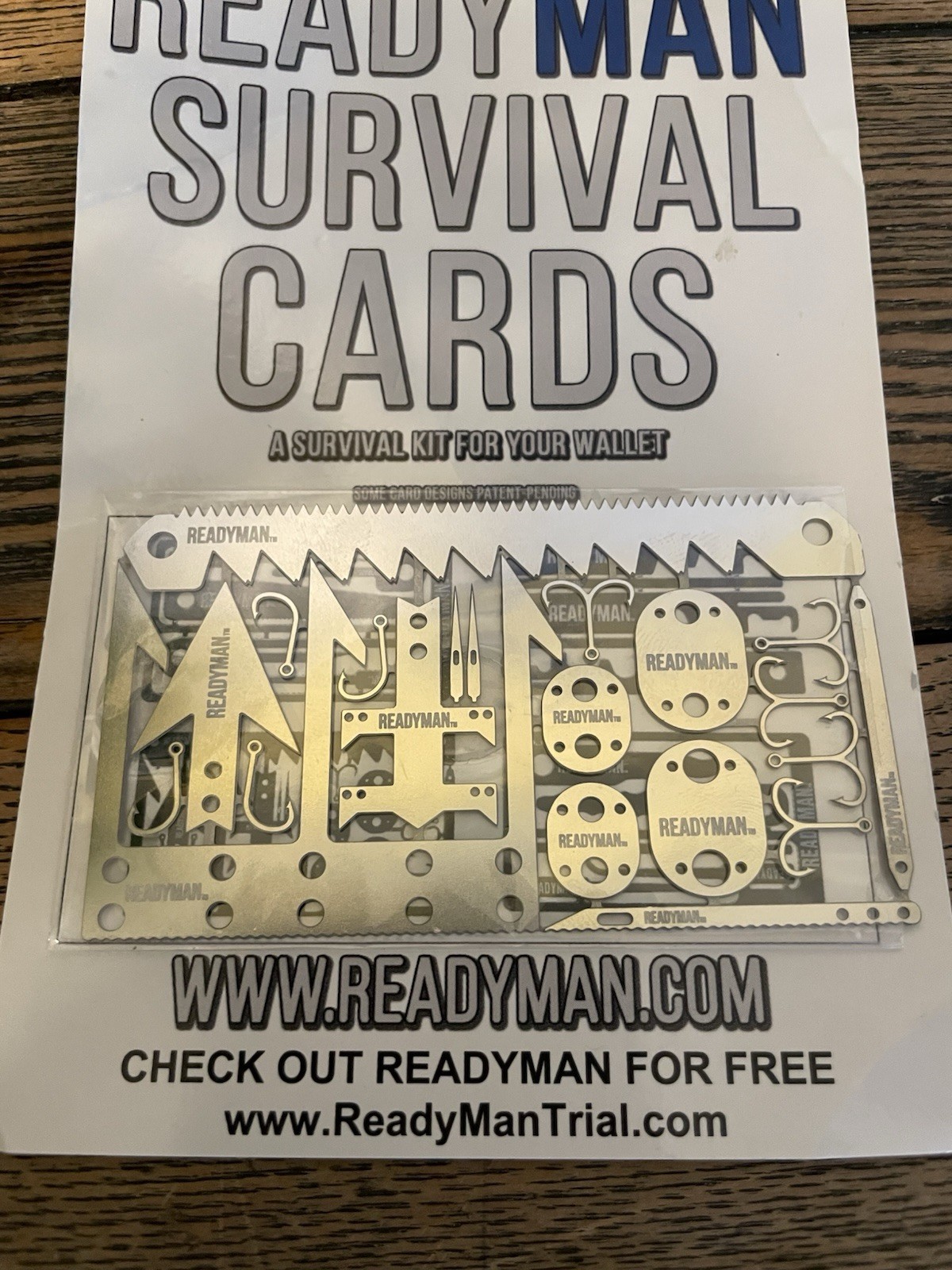 New READYMAN Wilderness Survival Card 3 3/4″ x 2″