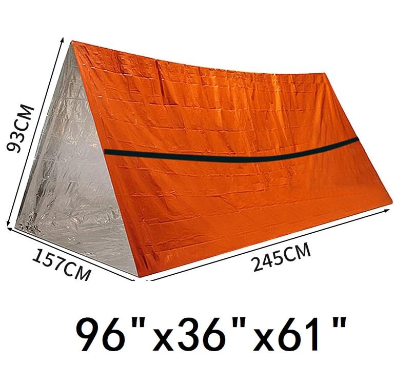 2 Person Emergency Shelter Survival Tent Kit Mylar Tube Sleeping bivy Bag Wat…