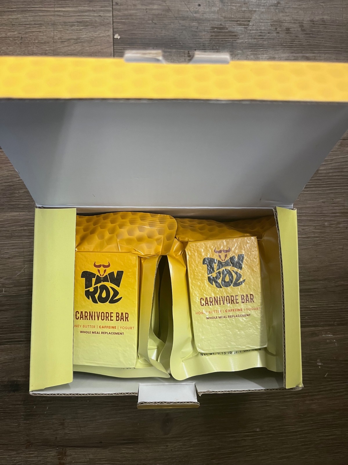 2 Pack – 10 Carnivore Bars Each HoneyButter 14GProtein 70mgCaffeine, Exp: 2041