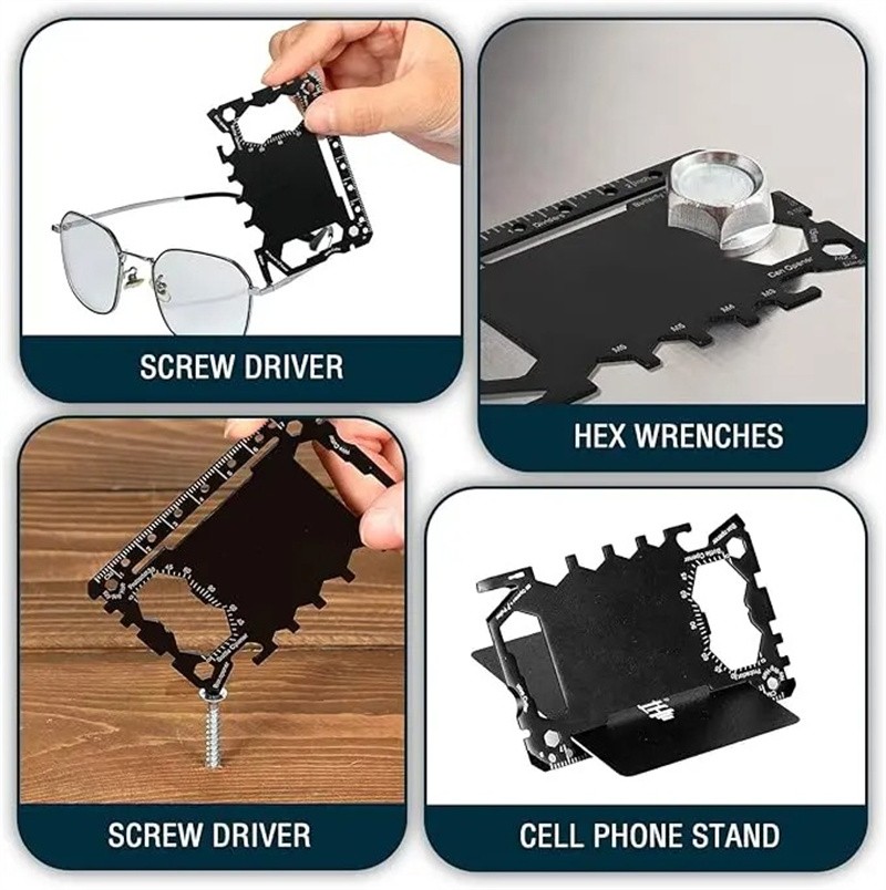 Multipurpose Tool 46 in 1 Credit Card Size Outdoor Camping Survival Accessories
