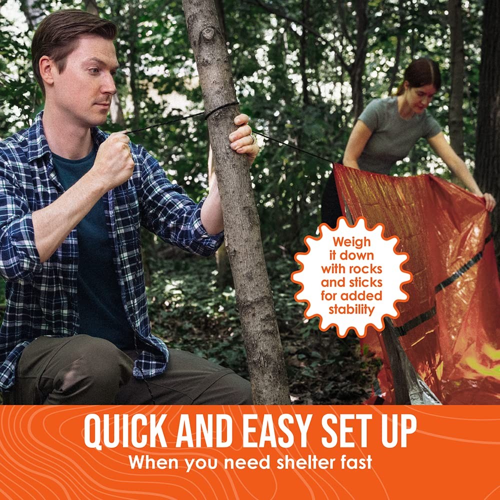 Go Time Gear Survival Life Tent • 2 Person Mylar Emergency Shelter Tube Tent …