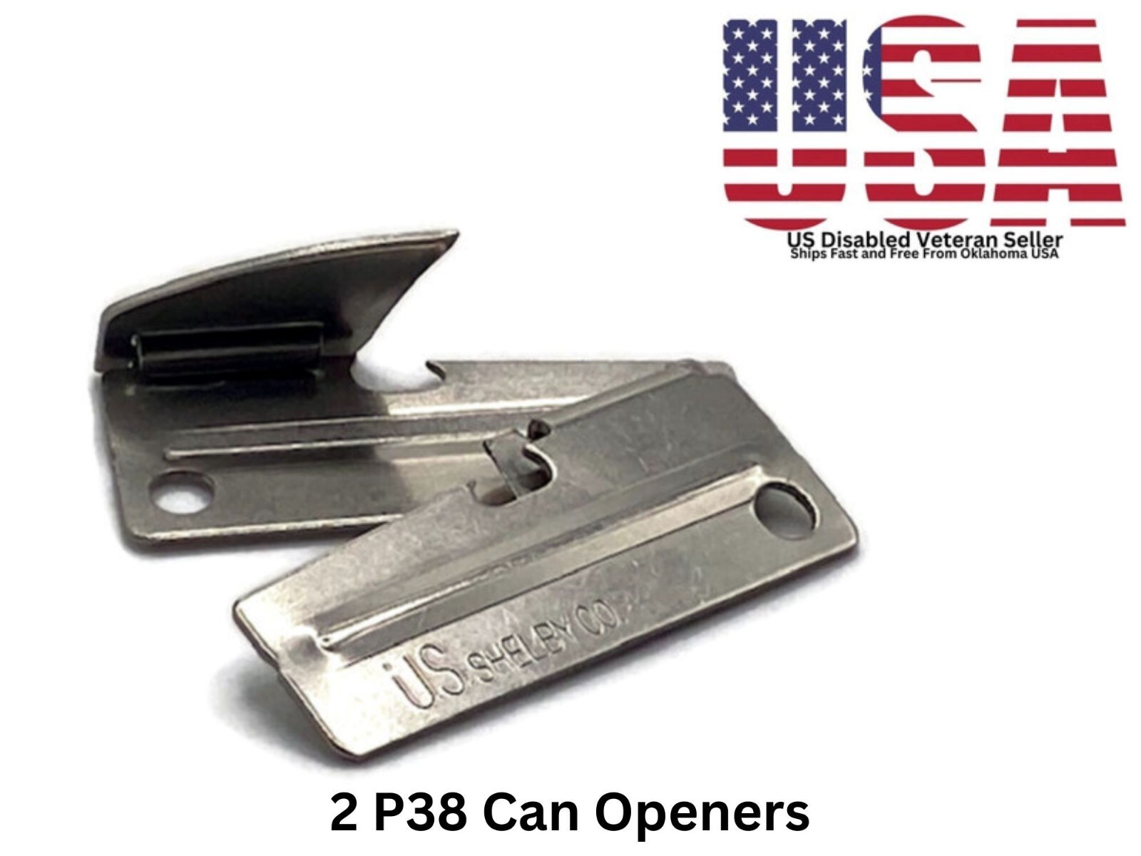 2 Each Military Spec. P38 Can Opener Stainless Steel Made In The USA Ships Free