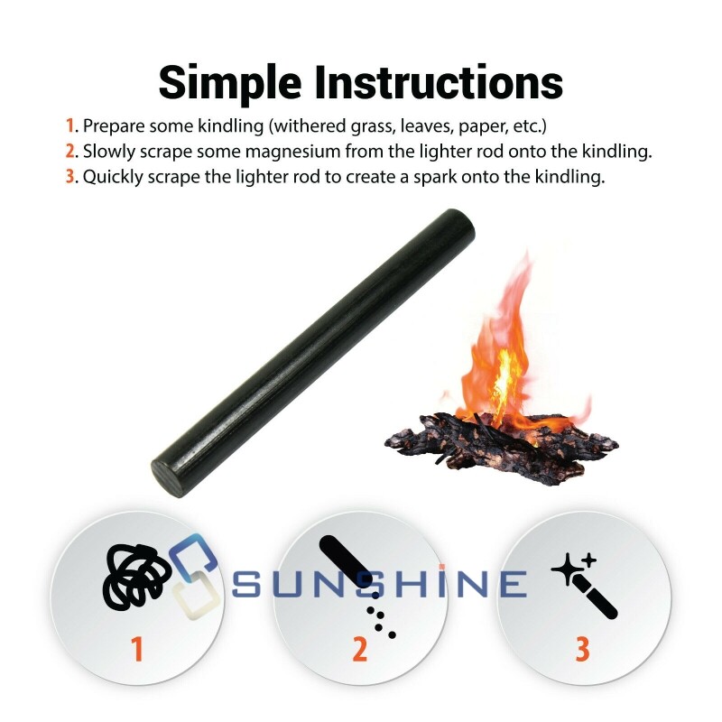 5inch Fire Starter Ferrocerium Rod Flint Stone Striker Survival Camping Stick