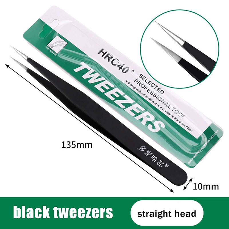 1/2Pcs Anti-static Tweezers Set Pointed Curved Tweezer Precision Repair Tools