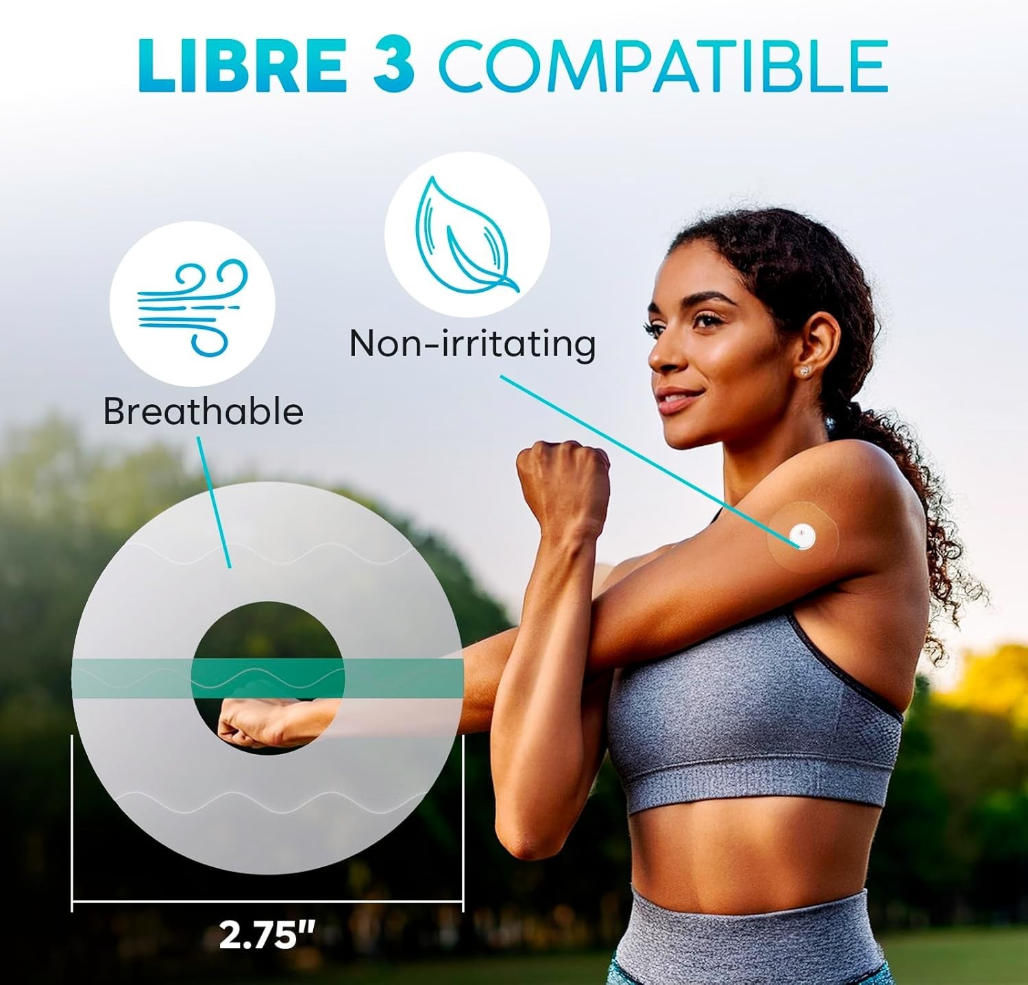 Easy to Use Non-Irritating Freestyle Libre 3 Sensor Covers – 20 Patches Included