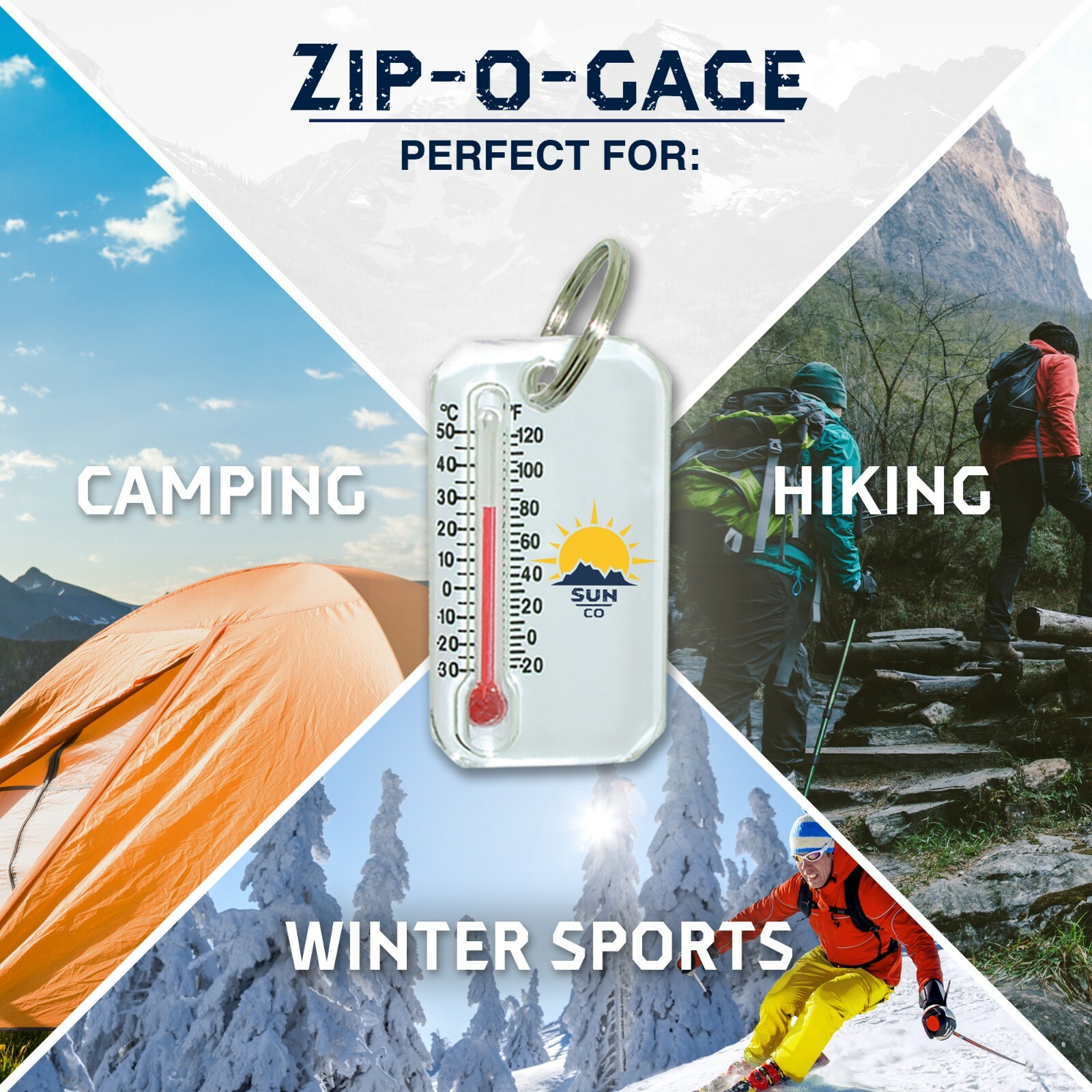 Sun Company Original Zip-o-gage – Zipperpull Thermometer