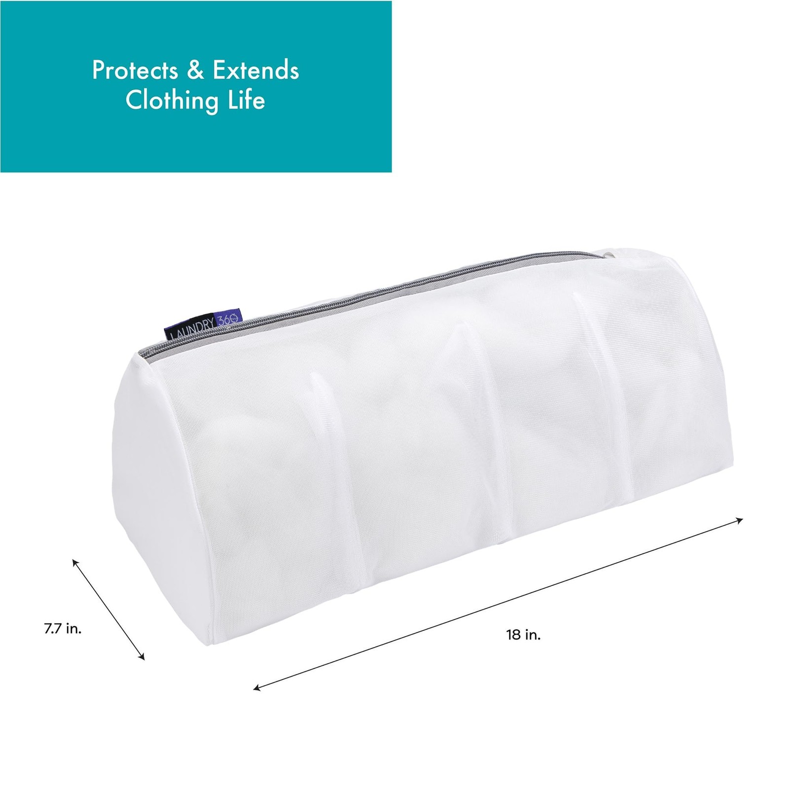 Laundry 360 4 Compartment Hosiery Wash Bag Hoisery Bag, White