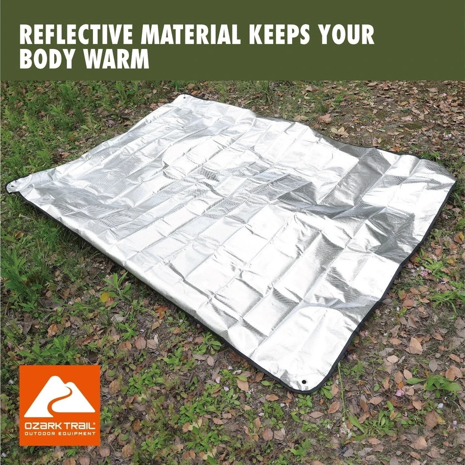 Ozark Trail Survival Camping Blanket Orange 0.99 lb Reflective Thermal Outdoor