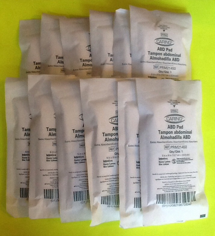 14 Sterile Abdominal Abd Pads Emergency First Aid Prepper Bug Out Bags Survival