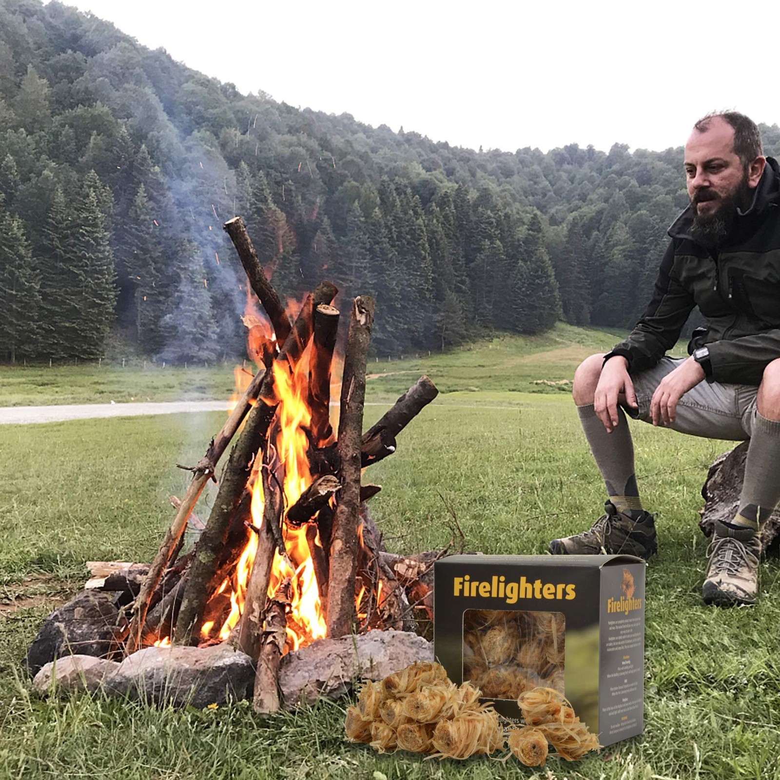 Stanbroil 32 pcs Fire Starters, Natural Charcoal Starters Super 32