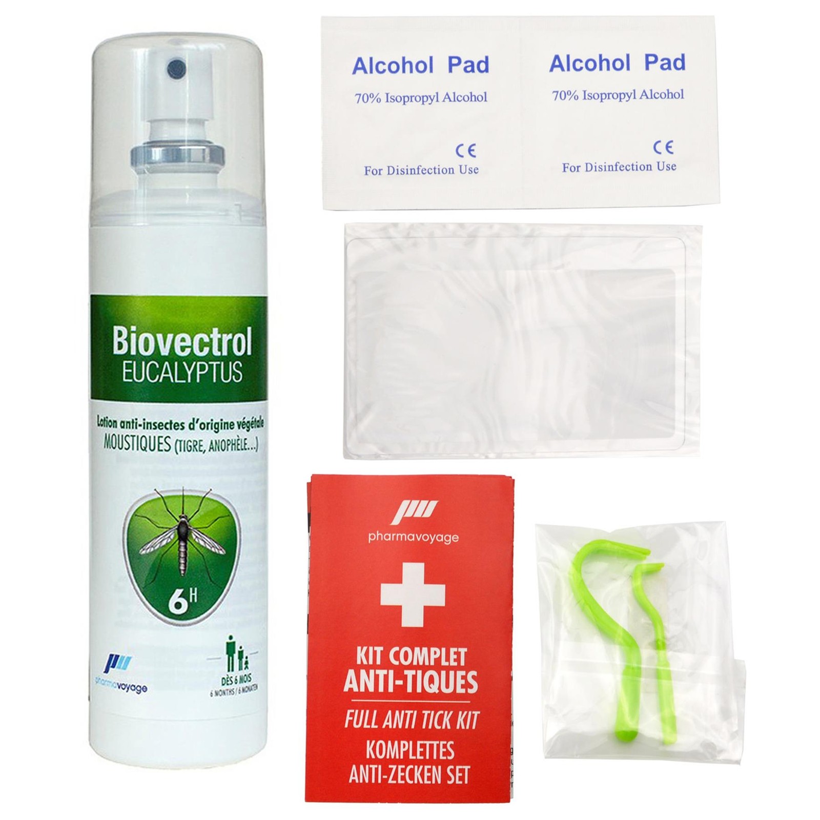 Pharmavoyag ixodida full complete first aid kit emergency ticks removal tools