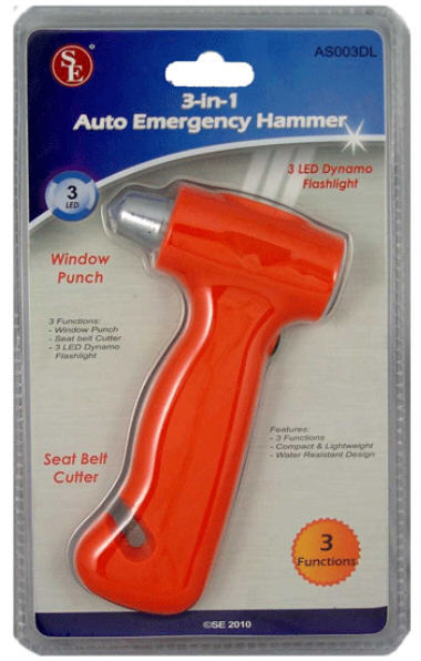 Auto Emergency Rescue Hammer/ Flashlight/ Seatbelt Cutter