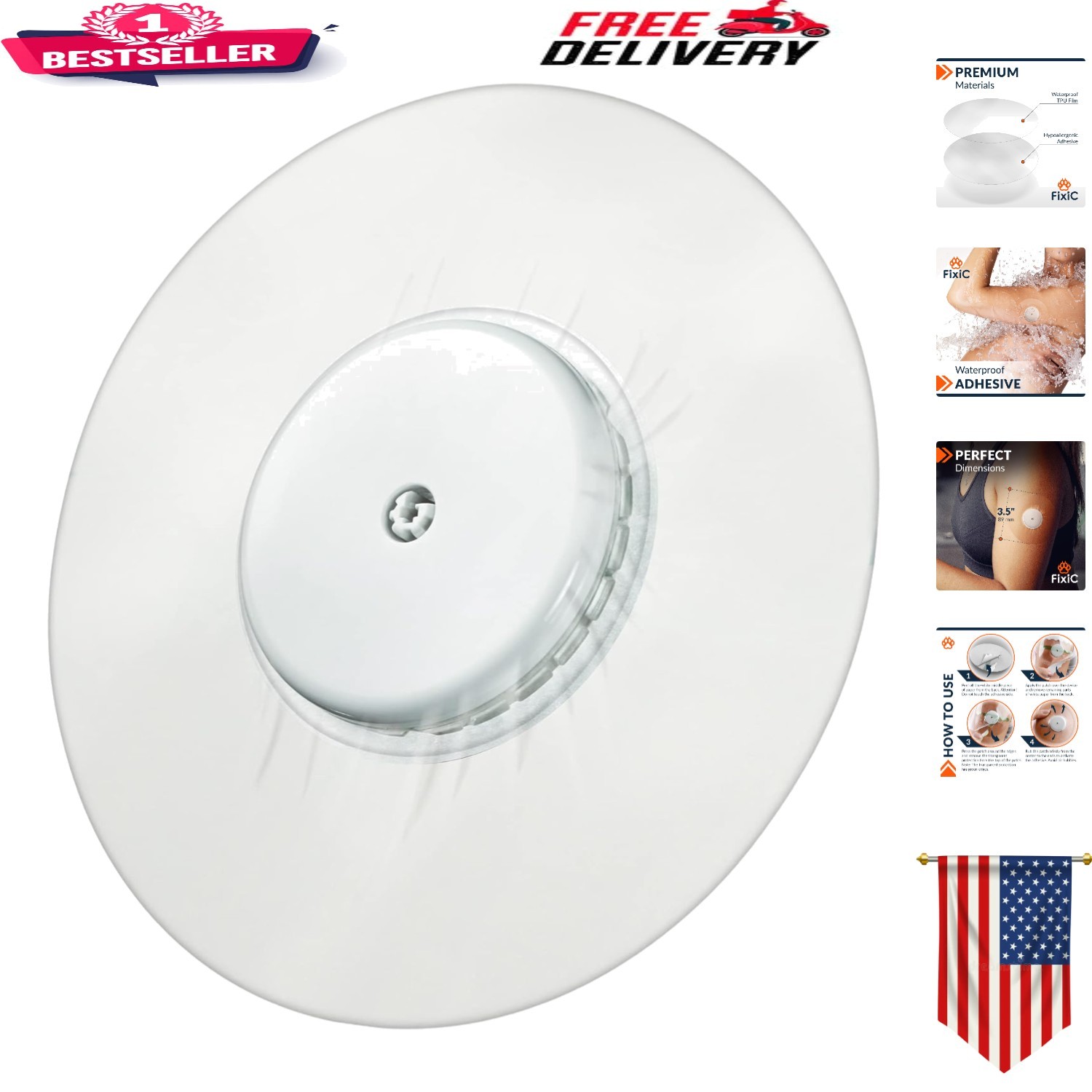 Hypoallergenic Waterproof Patches – Perfect Cover for Libre Sensors – 25 Count