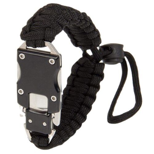 2 PCS Black Paracord Tactical Knife Bracelet Bulk Kit Survival Gear EDC