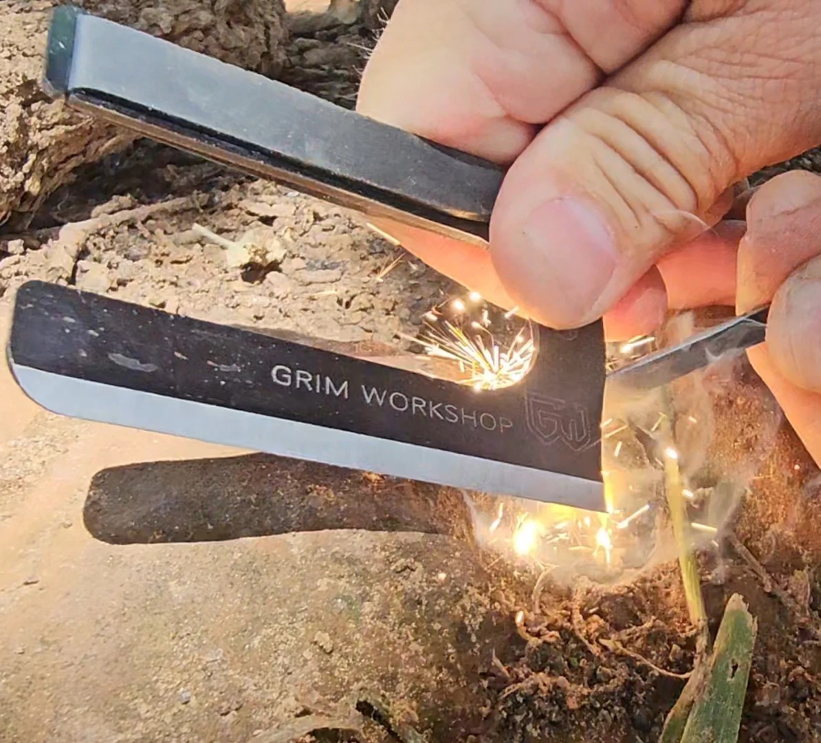 Grim Workshop Firefly Blade Card Knife 1095HC Blade Chisel Grind w/Ferro Rod USA