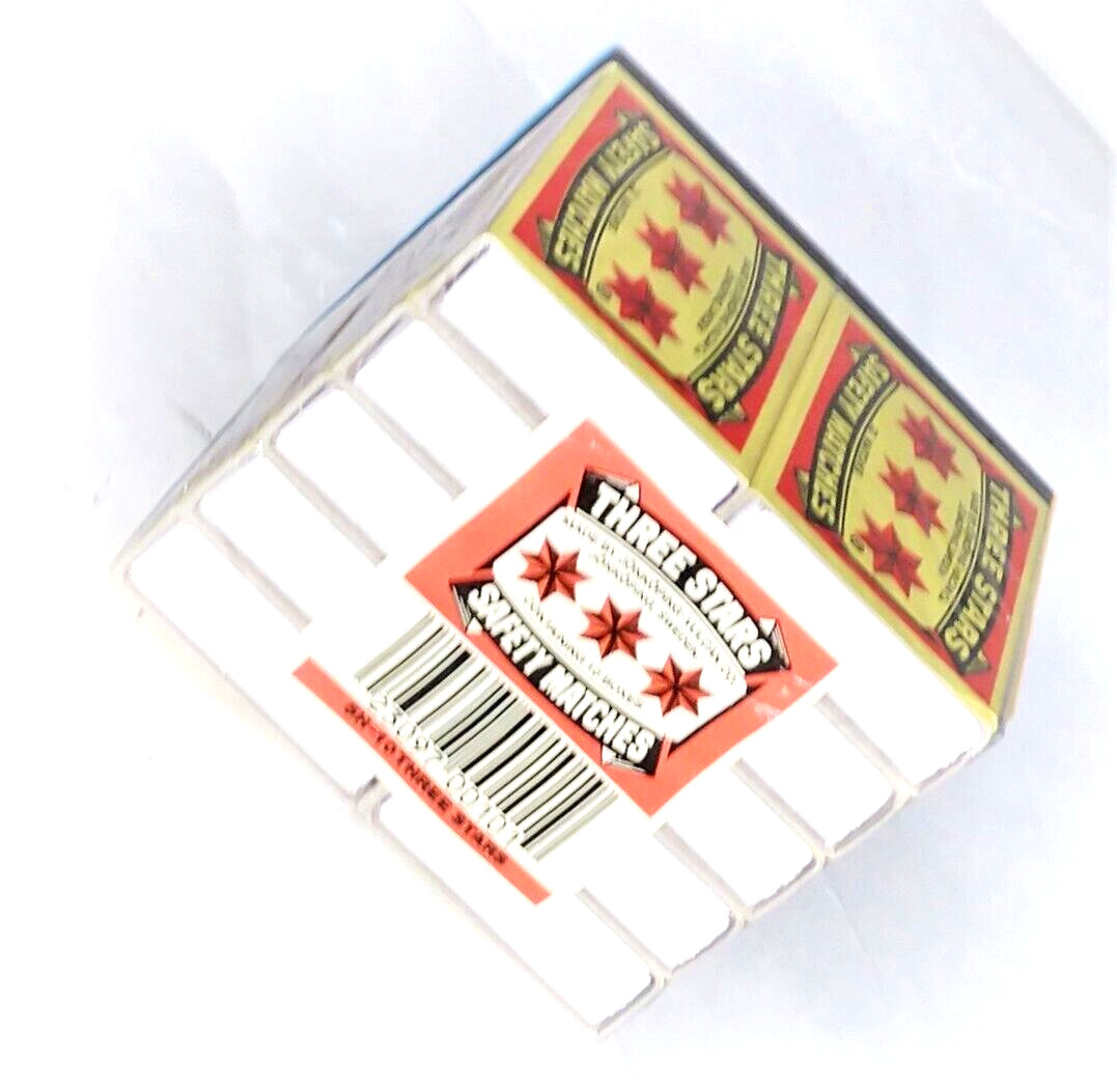 Three Stars 20 Bx Matches Cerillos 3 Estrellas Camping Outdoor Cook Emergency Li
