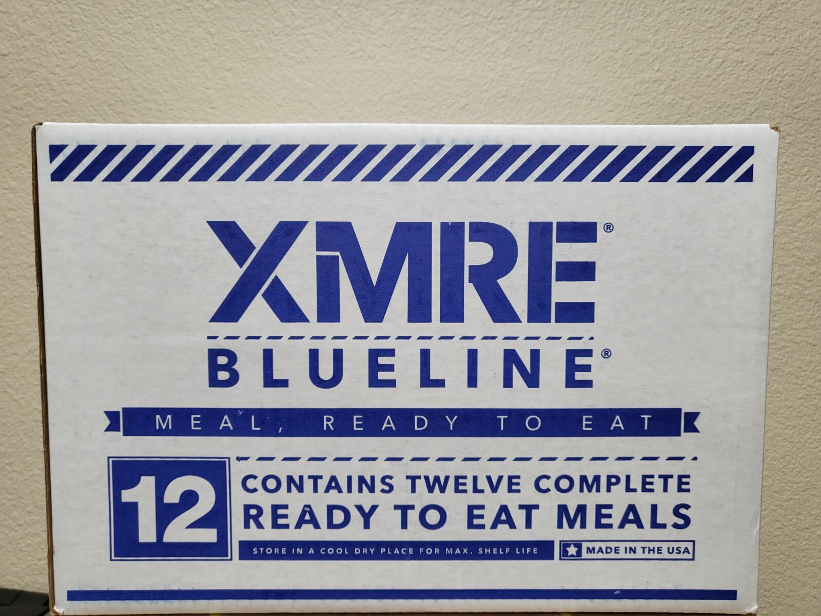 Meals Ready to Eat MREs – XMRE Blueline – Case of 12 Meals -Manufactured 03/2022