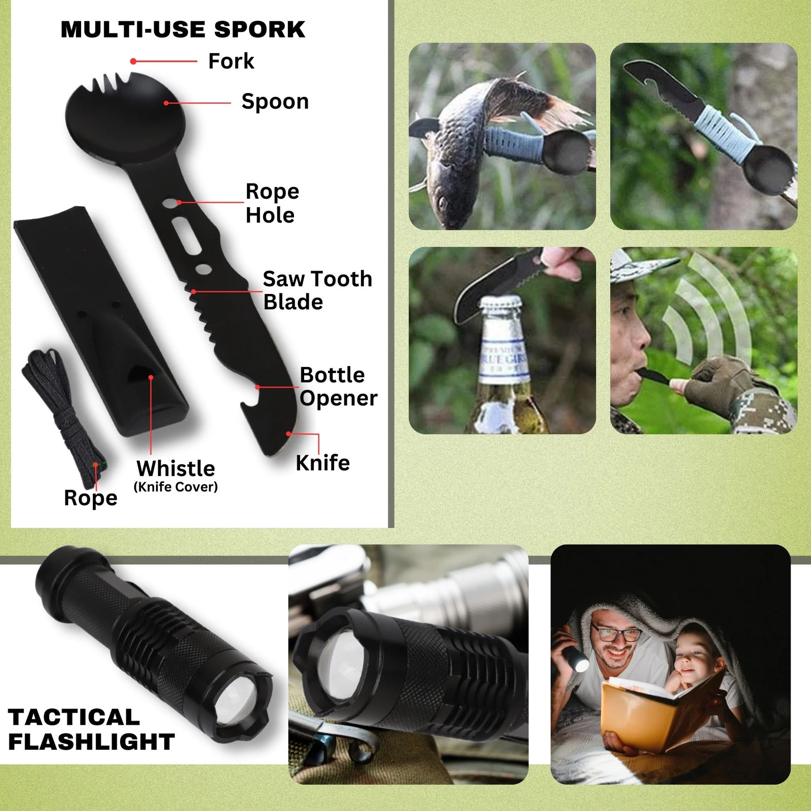Survival Kit 28 in 1, Teakwood Survival Gear, Survival Gear Tool Emergency Tacti