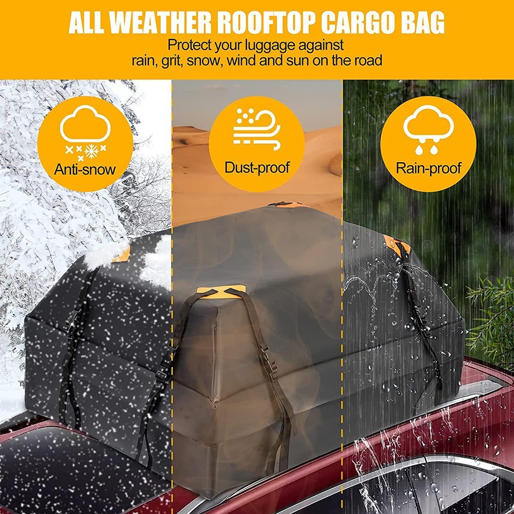 Sleek Design 600D Soft Shell Car Roof Bag with Secure Strap System for Safety