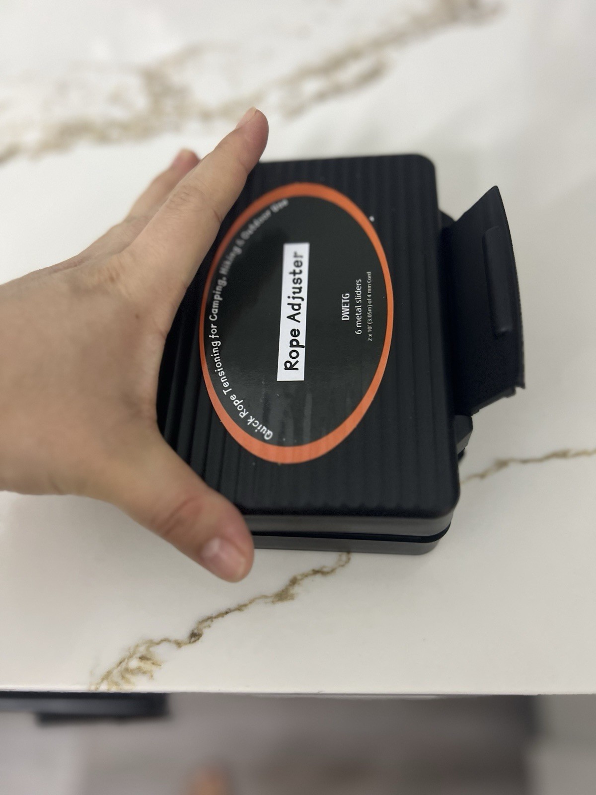 DIVTEG Rope Adjuster Kit 6 Metal Slides 2 Nylon Ropes Quick Tensioning Outdoor