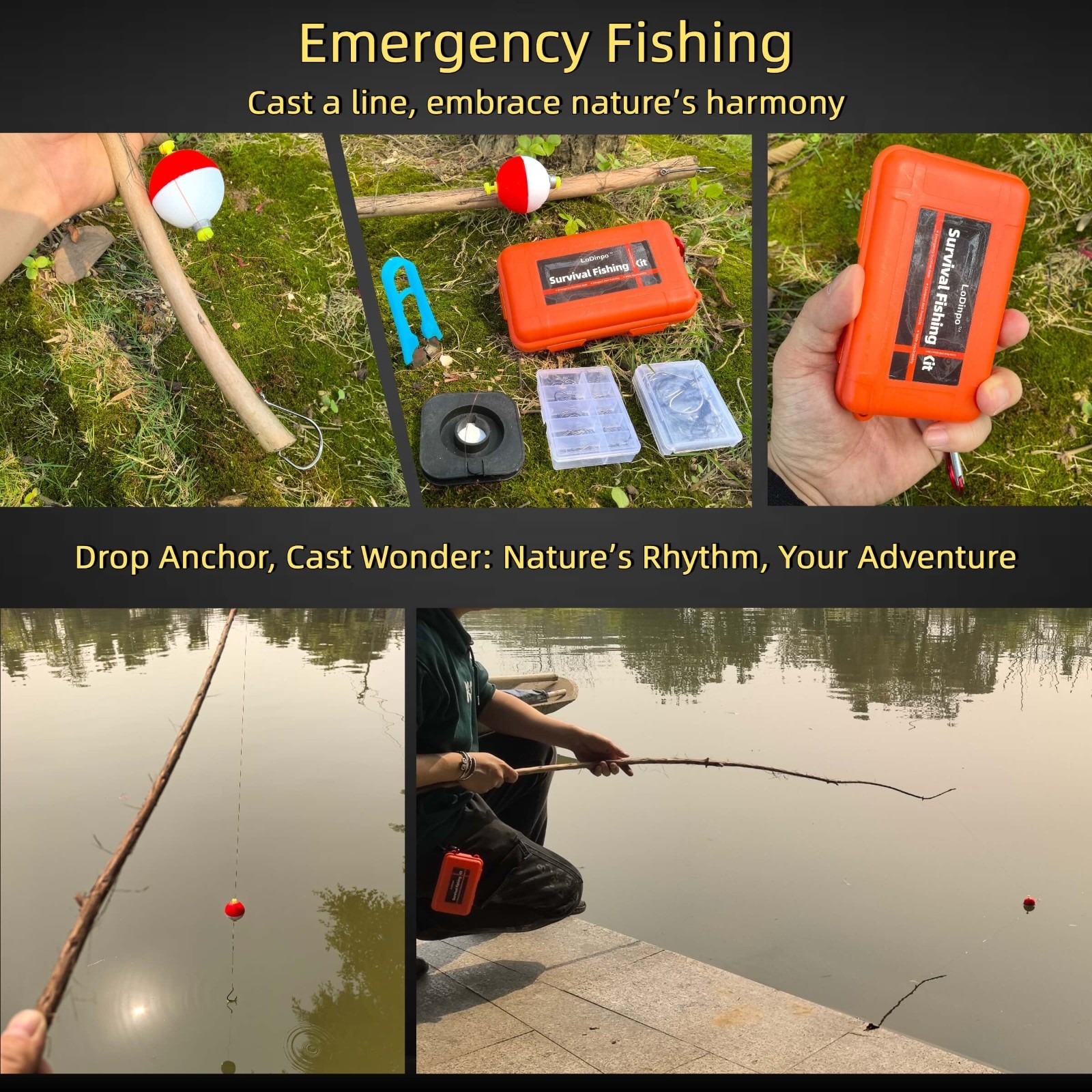 Survival Fishing Kit Pocket-Sized Emergency Tackle Box for Outdoor Adventure