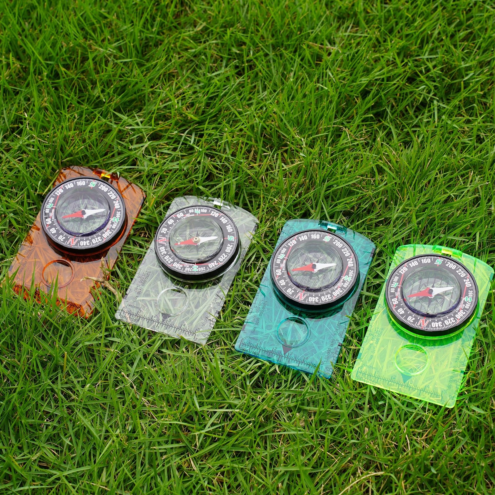 4 Pcs Outdoor Compass with Adjustable Declination,Magnifier,Ruler,Scale. Mult…