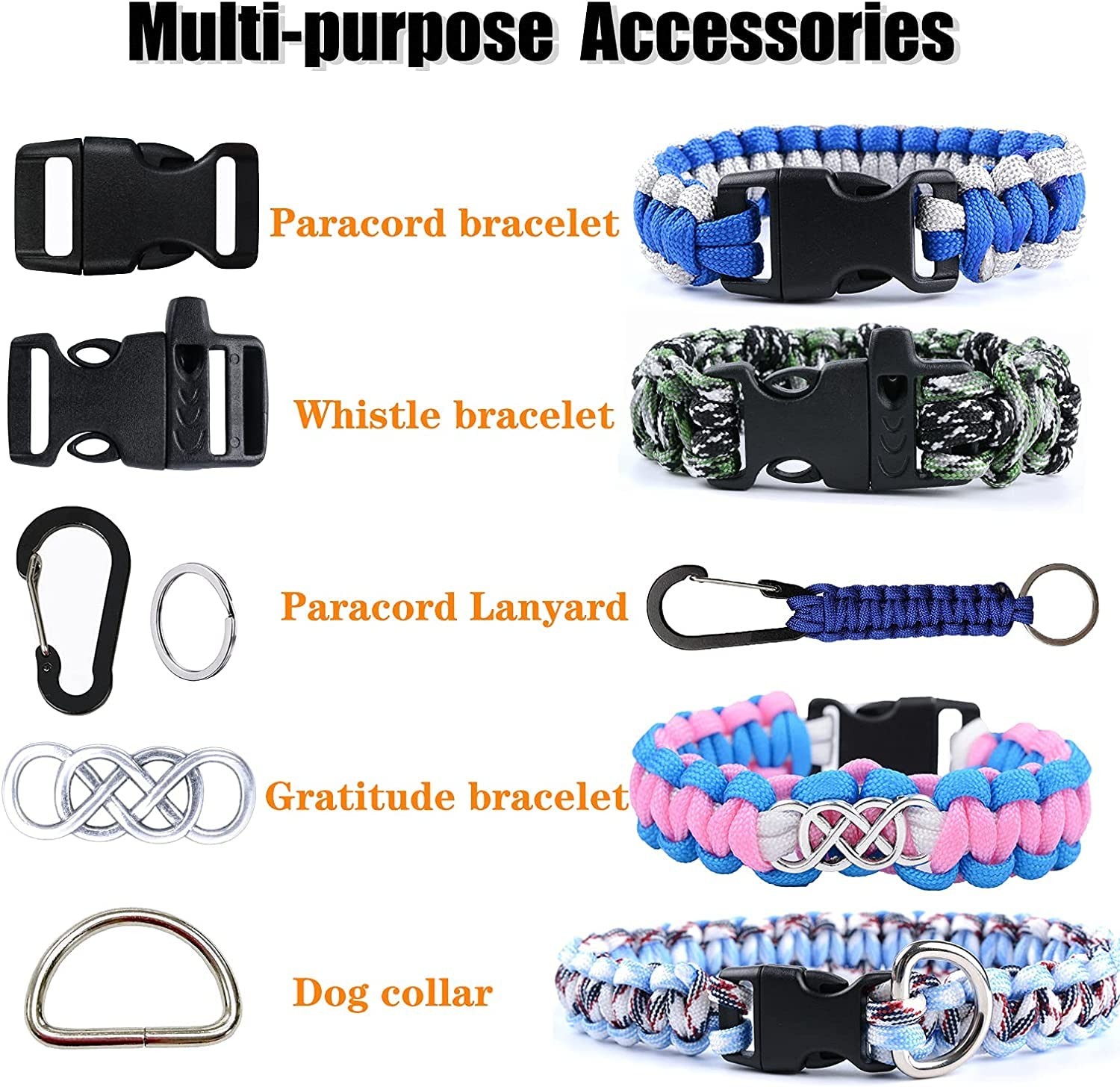 MONOBIN Paracord, 550 Paracord Combo 19.88 cm x 8.1 x 24.2 cm, 36 Colors-c