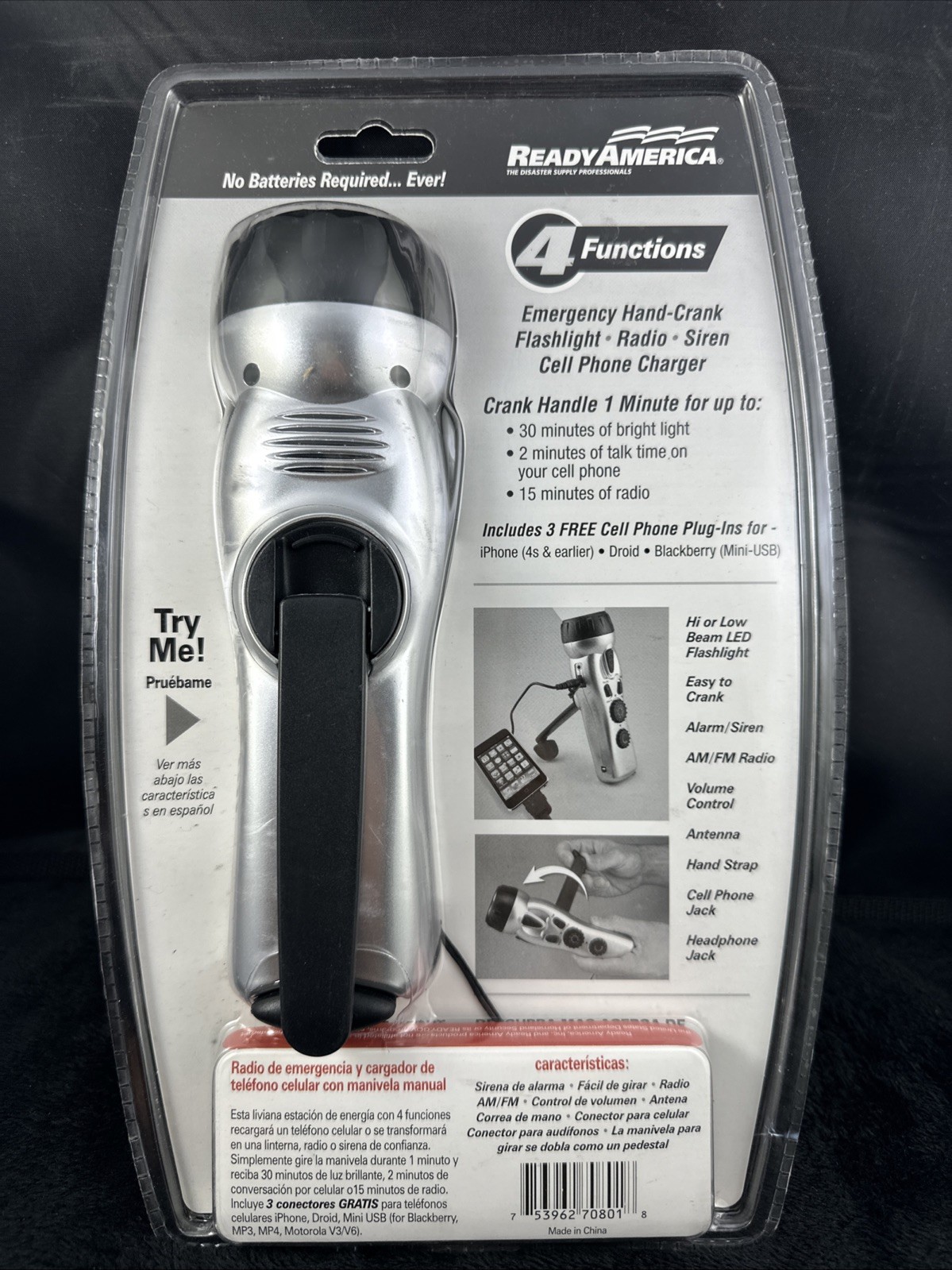 Ready America Emergency Power Station Flashlight Phone Charger Radio