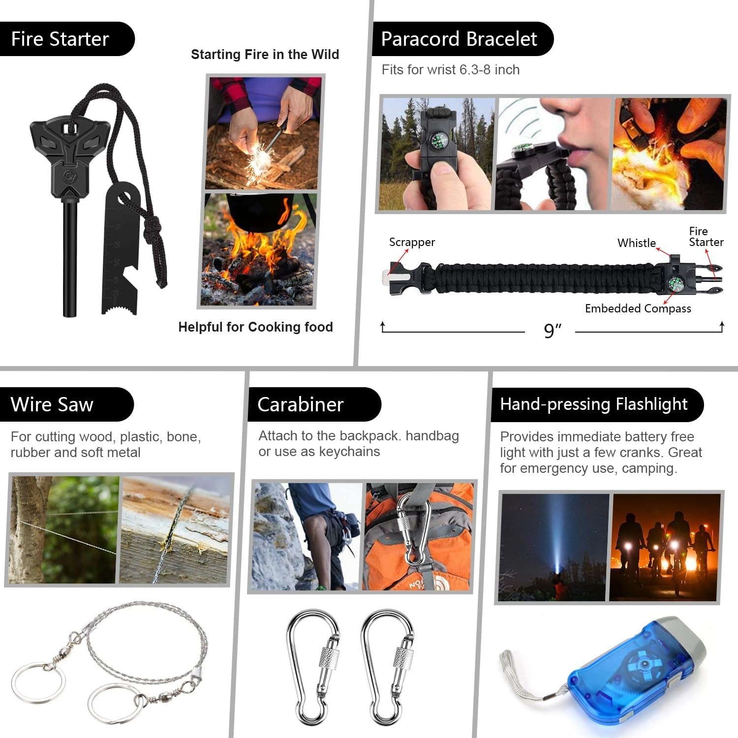 Lightweight 151-Pcs Emergency Survival Kit with Tactical Tools & First Aid Gear