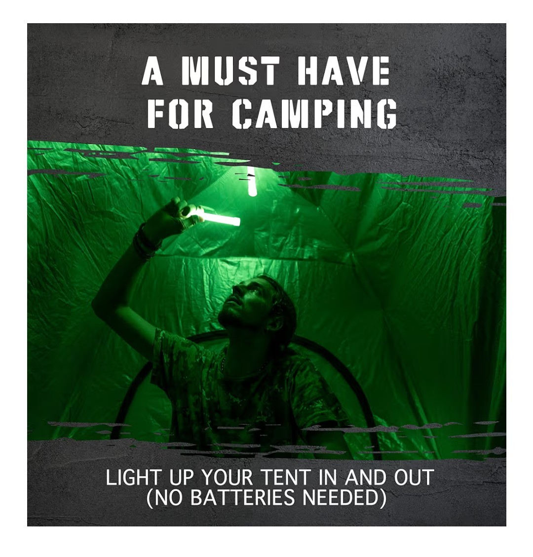 Emergency Glow Sticks 12 Pack | 12-Hour Light Power Outage Camping Safety