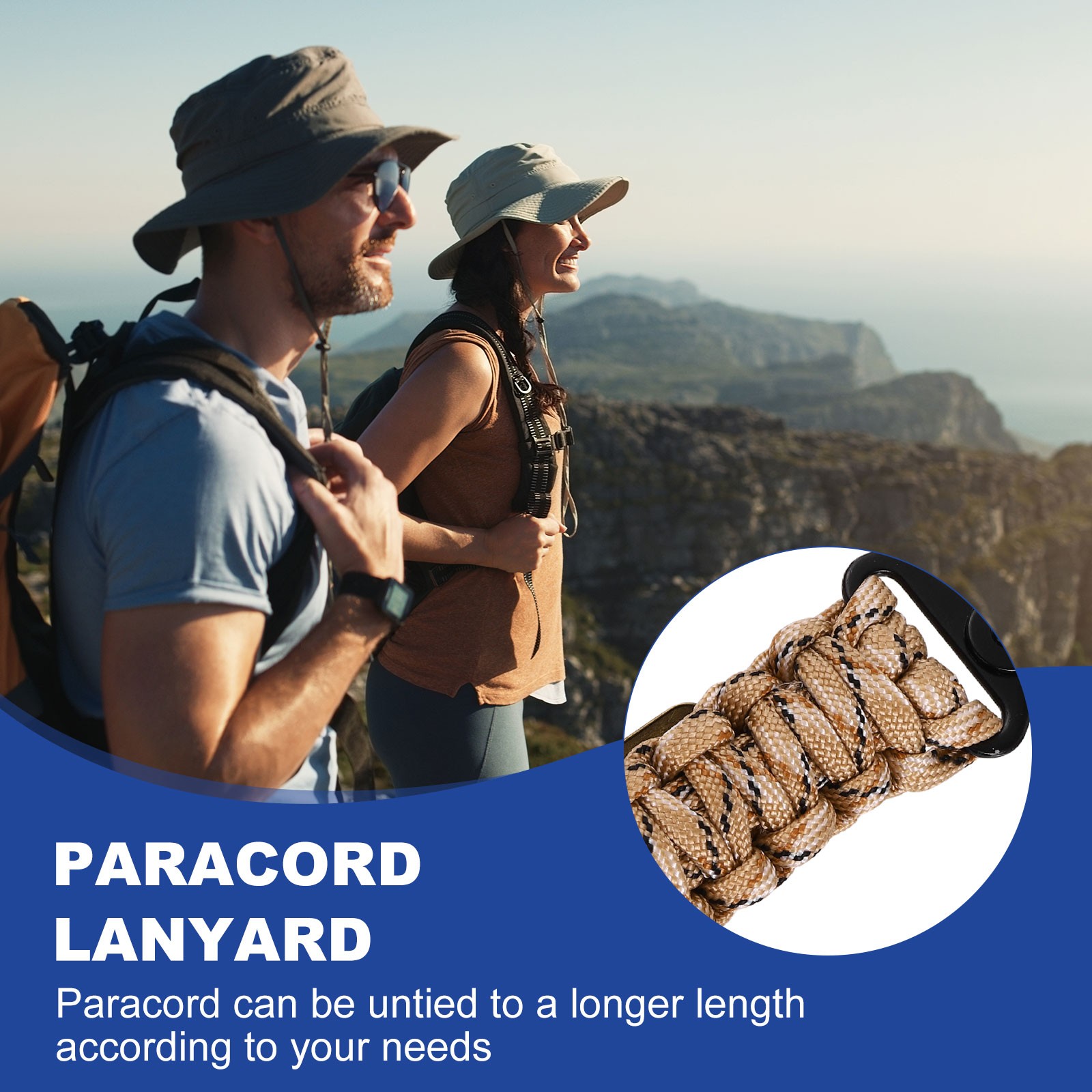 Paracord Lanyard, Strong Lanyard with USA Flag, Desert Camouflage