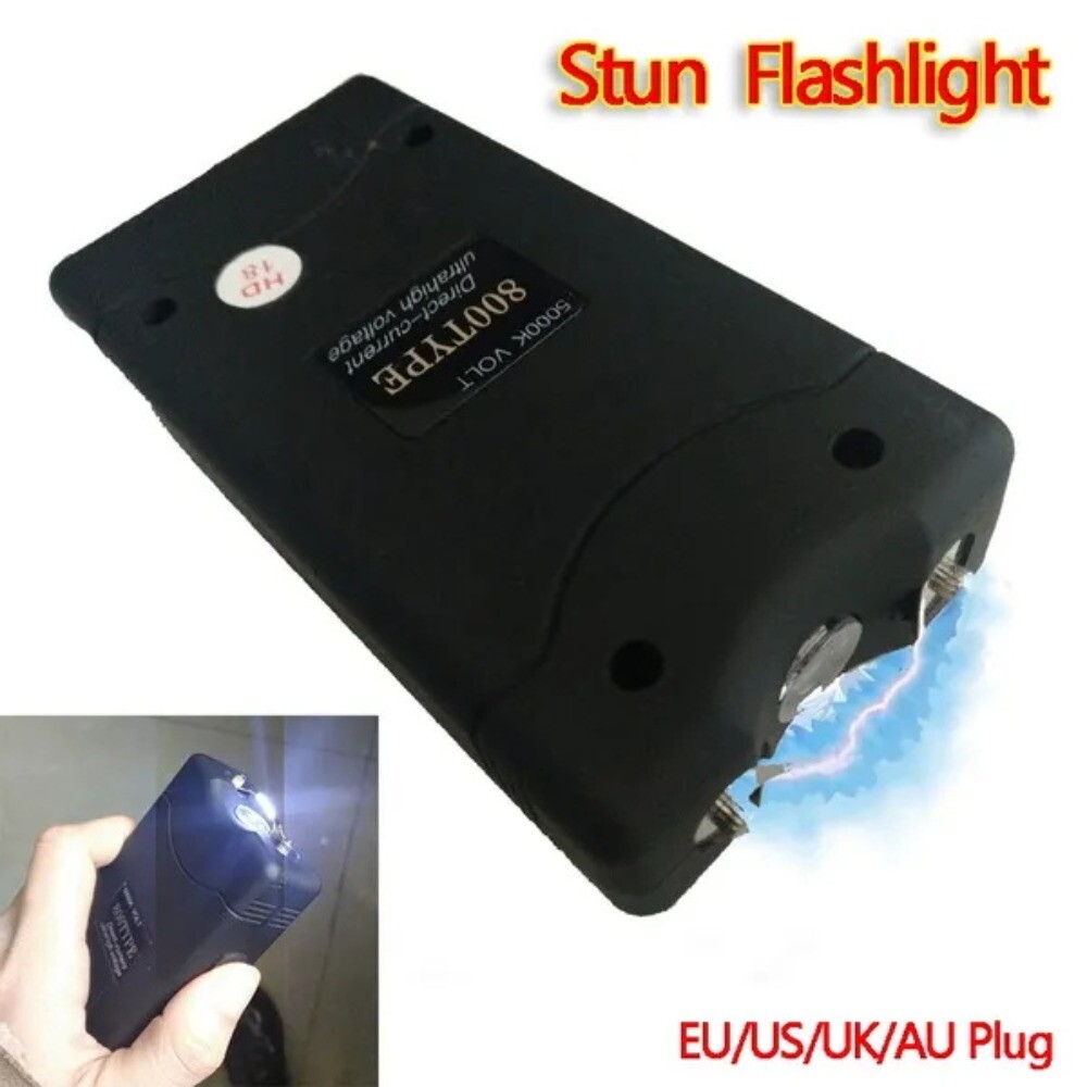 StunGun Micro Mini BLACK 800 380 BV Rechargeable LED W/1Bottle Free Pepper Spray