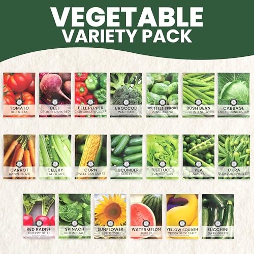 20 Vegetable Seed Packets | Survival Variety Pack | 2026 Season 20 Seed Packets