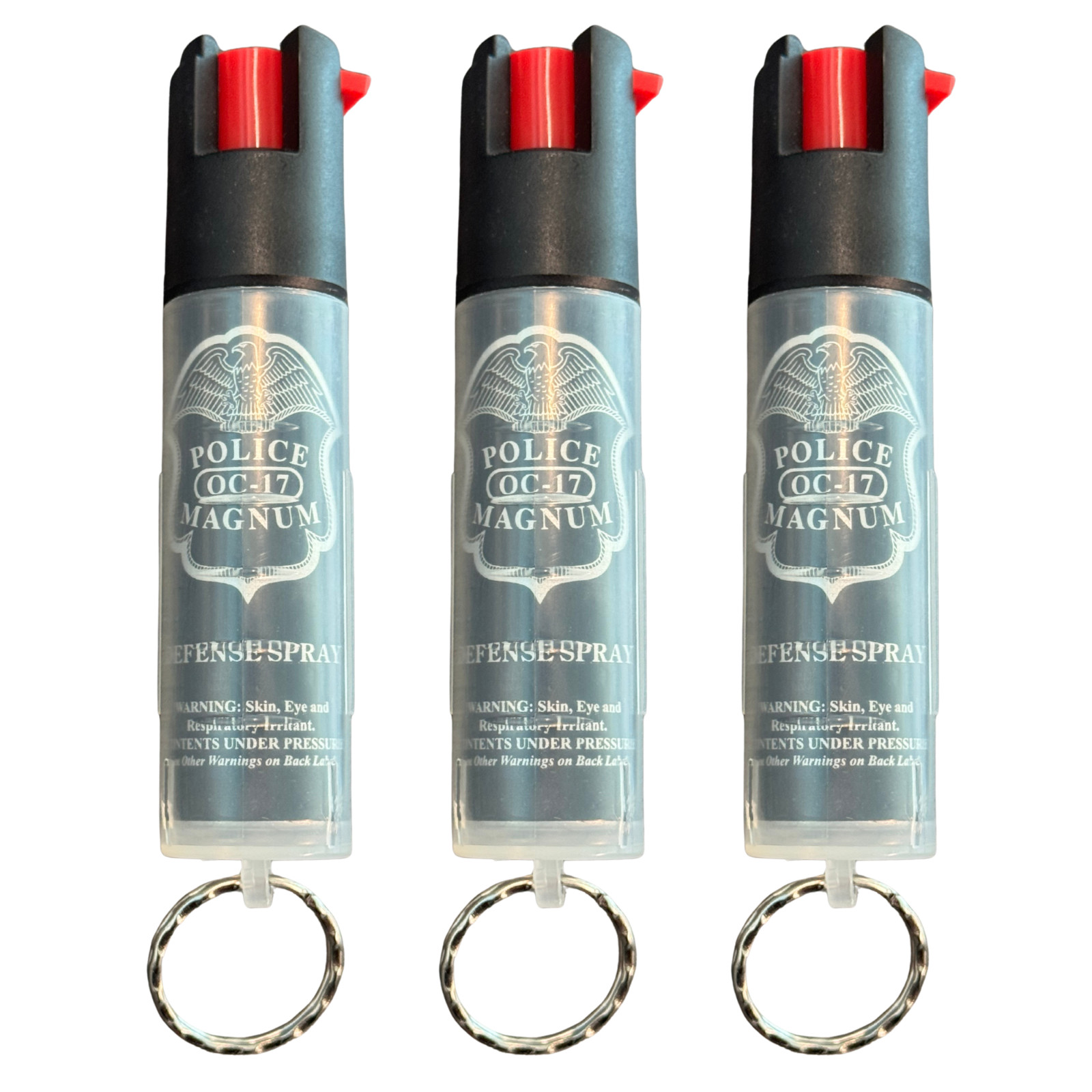 Police Magnum pepper spray keychain holder self defense 3 PACK 3/4oz TL Keyring