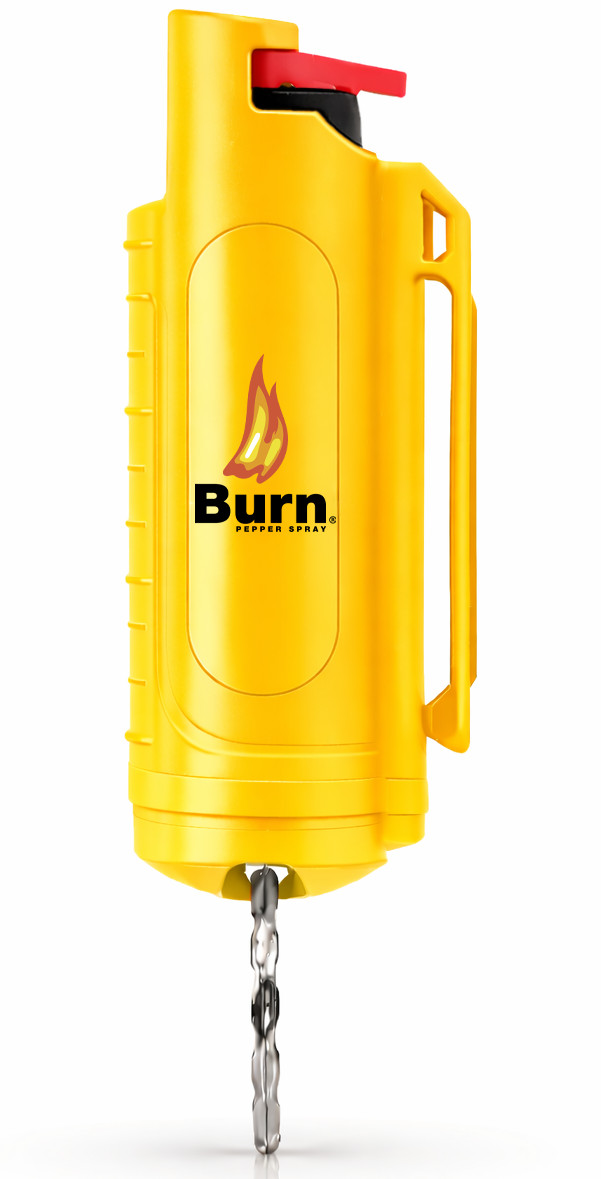 Burn Pepper Spray Keychain – 0.5 oz Maximum Strength OC Self Defense Yellow