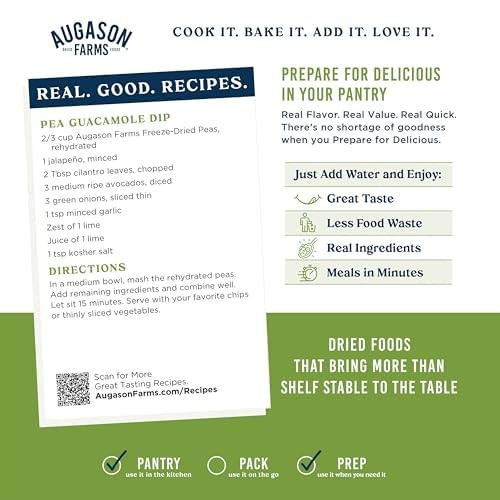 Augason Farms Freeze-Dried Peas Emergency Food Supply, 16 Ounce (Pack of 1)