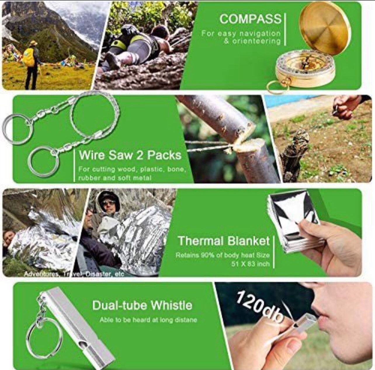 18 In 1 Outdoor Survival Emergency Tactical kit