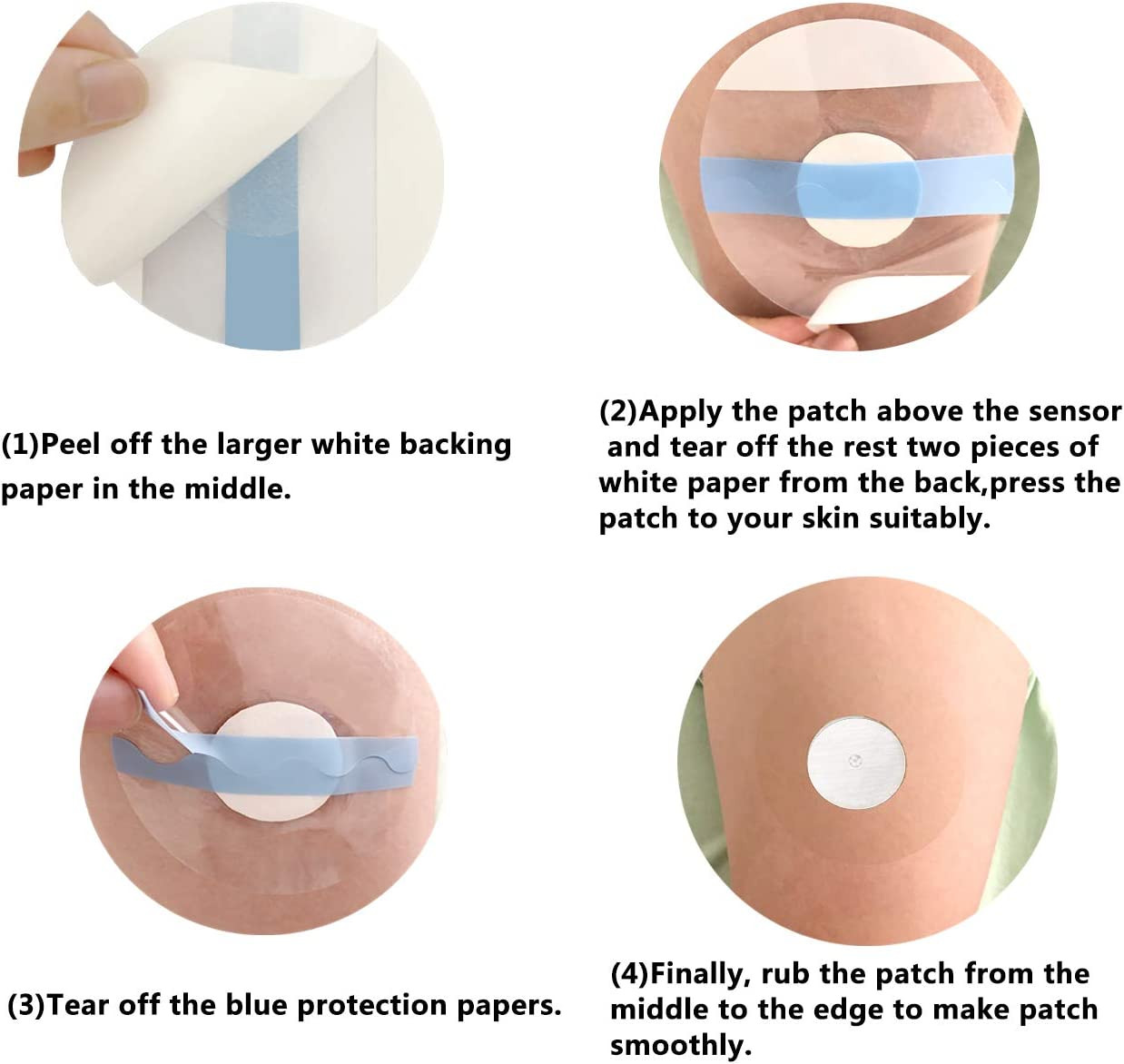 Sensor Covers for Libre 2/3/Plus, 55 Pack Waterproof Adhesive Patches