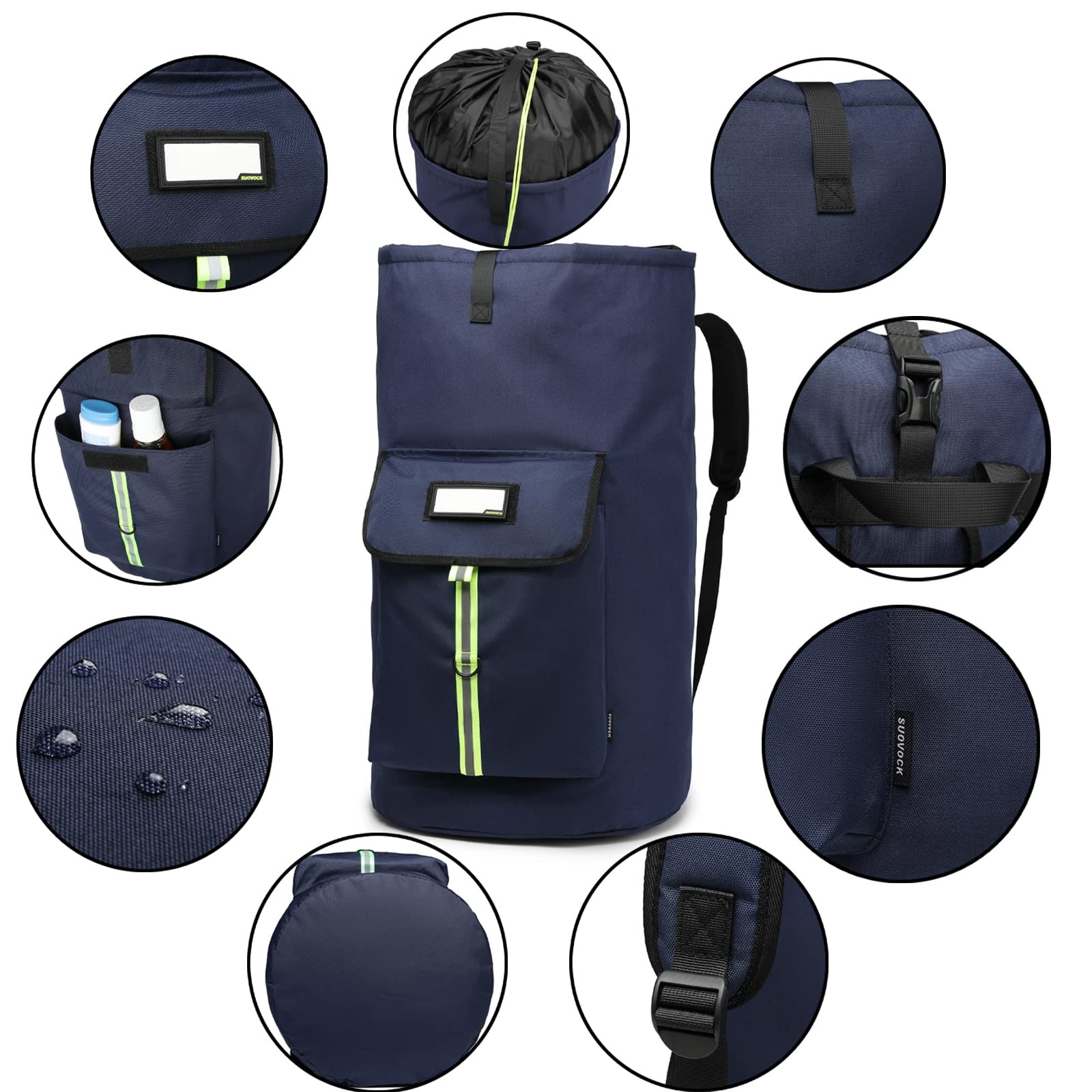 SUOVOCK laundry bag X-Large, Dark Blue Laundry Bag Backpack