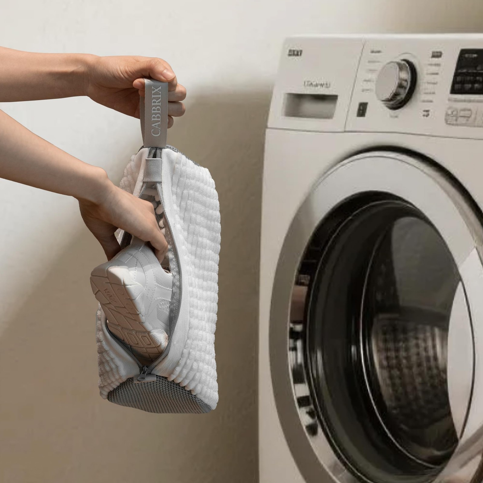 Shoe Washing Machine Bag, 2pcs Cabbirx Laundry Bag for Kids, White