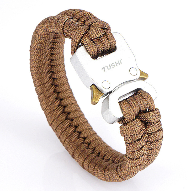 Quick Unlock Outdoor Survival Tactical Bracelet Woven Survival Tool Adjustable