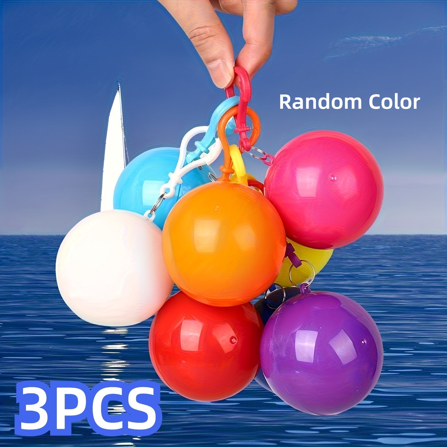 Quick Acting Durable Stable Quick-Install 3PCS Disposable Raincoat with Keychain