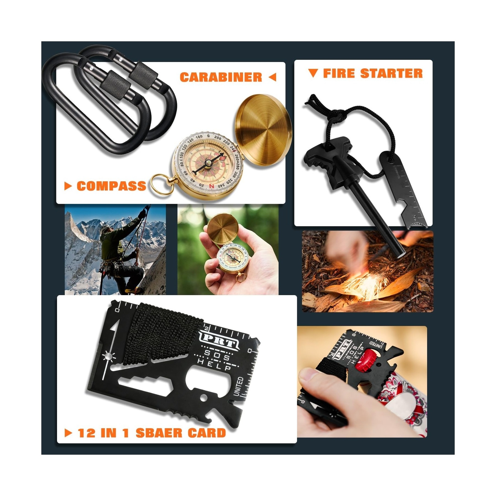 Professional Survival Gear Set – First Aid Kit and Large Camping Backpack, Ca…