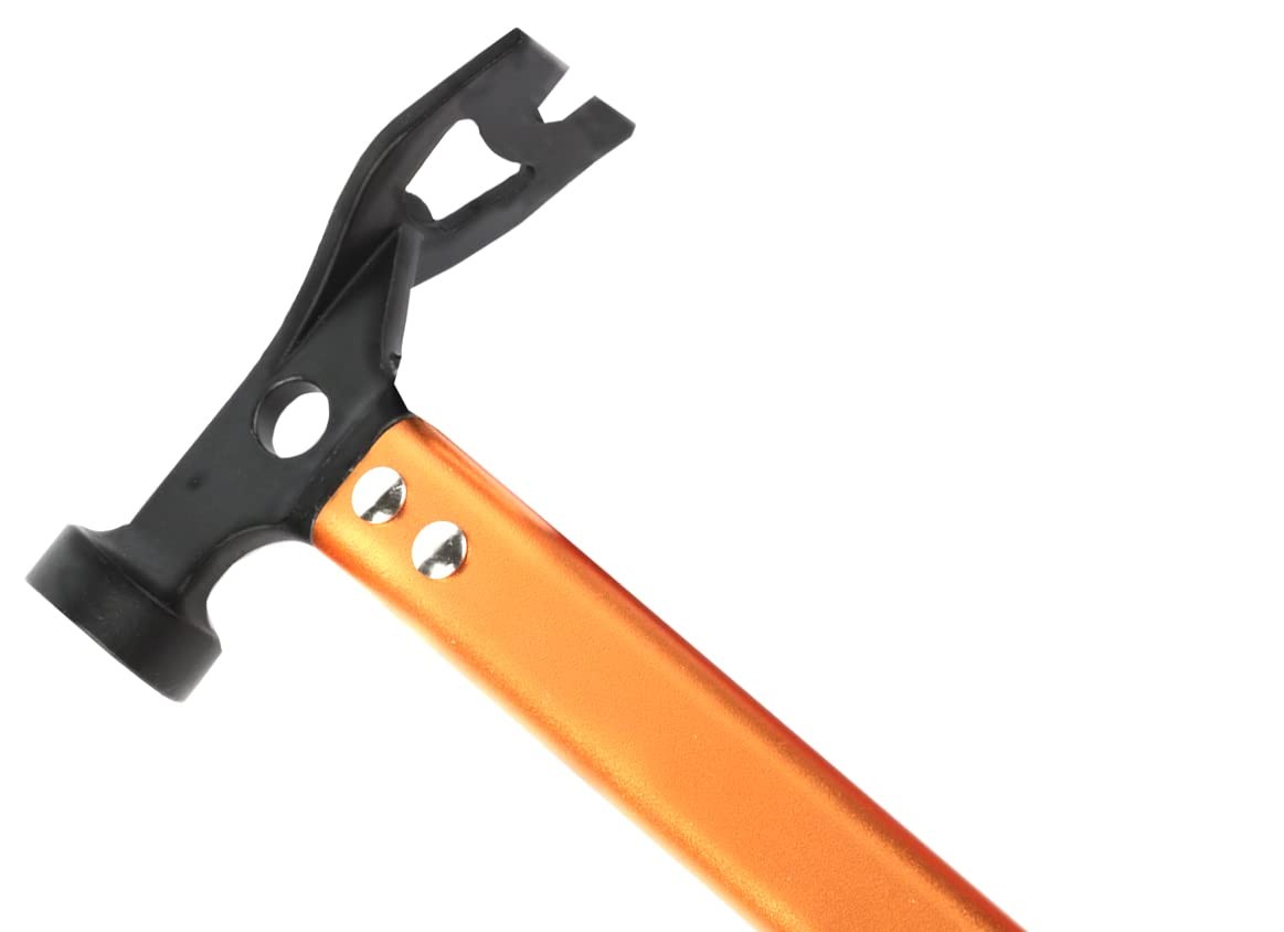 Carbon Steel Aluminum Camping Hammer, 12″ Small Lightweight Orange