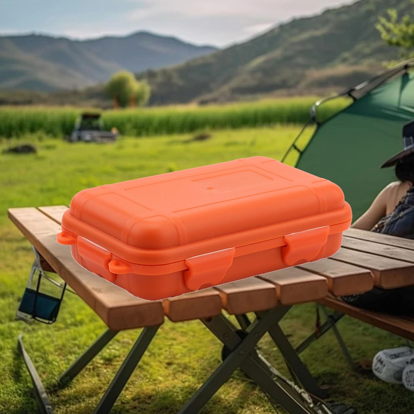 FILFEEL Outdoor Plastic Shockproof Box Airtight Survival Case S, Orange