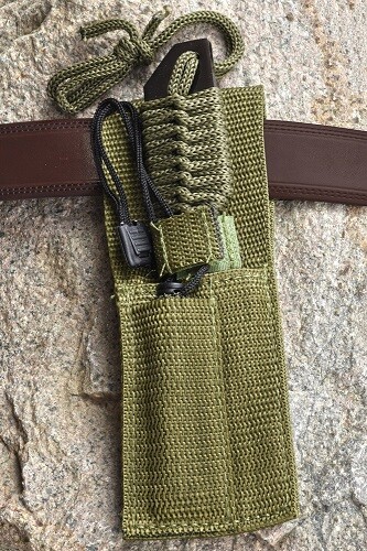 (1) 7″ Full Tang Military Style Knife 440 Steel Flint Fire Striker Survival OD