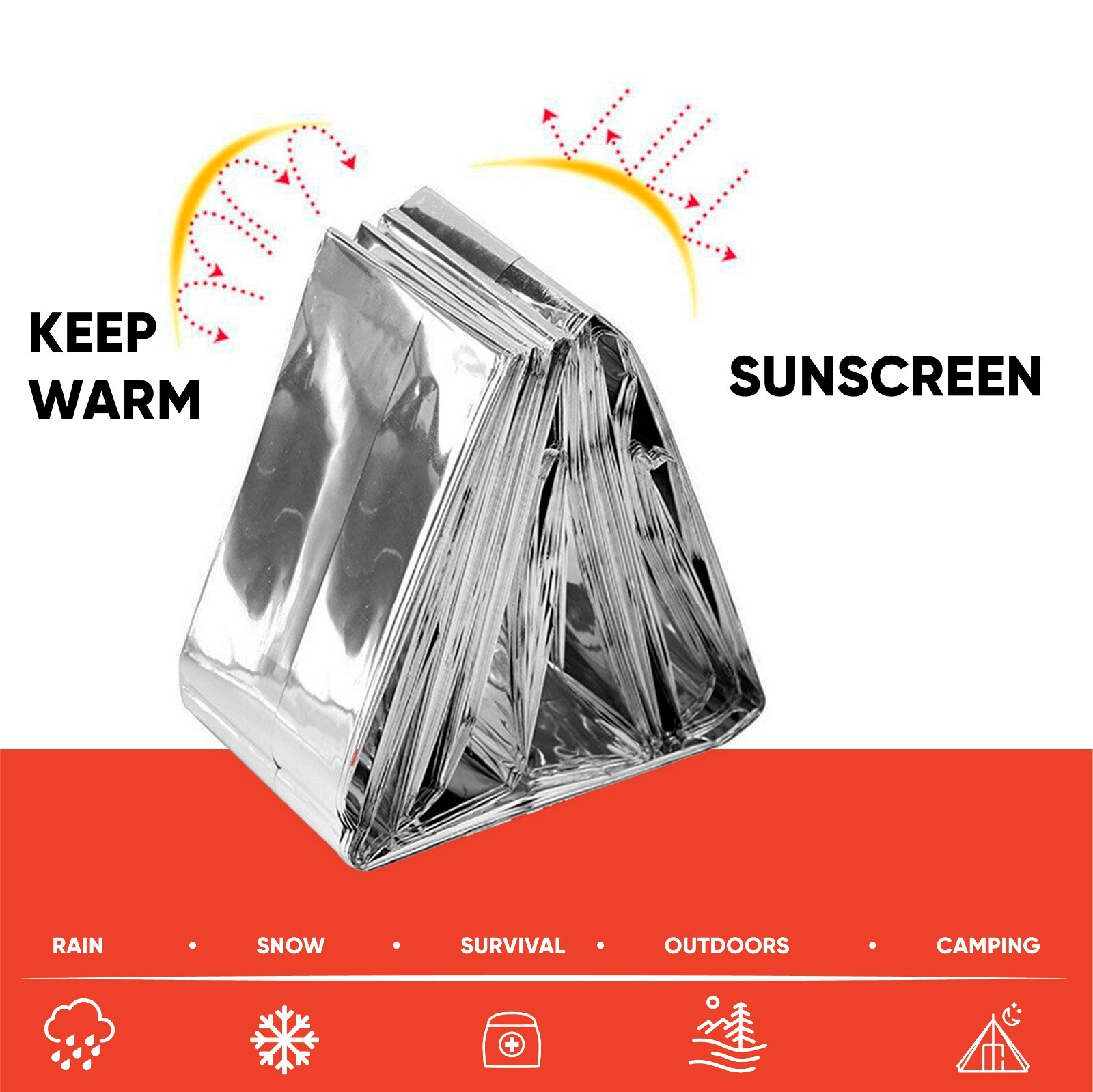 Extra Large Space Blankets 51″ X 82″ NASA Designed survival blankets