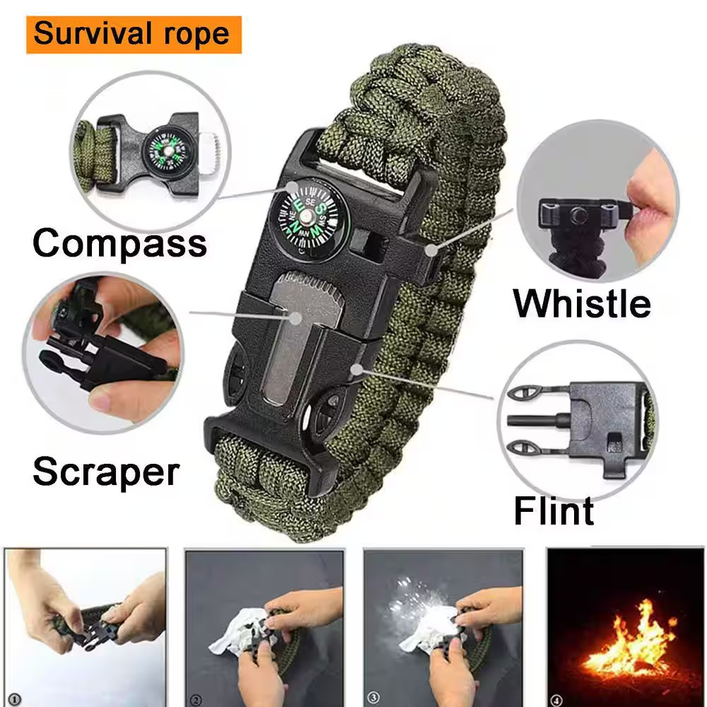 14 In. 1 Outdoor Emergency Survival Kit for Camping, Hunting, Hiking Survival Ge