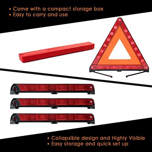 Warning Triangles Safety Triangle Emergency Kit Foldable Reflective Triangles