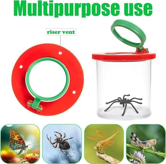Researcher Set for Kids, 6 Piece Magnifying Tins Cup Magnifier, Cup Magnifiers Set with 3/…
